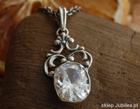 AGIRA - srebrny wisiorek z kryształem Swarovskiego