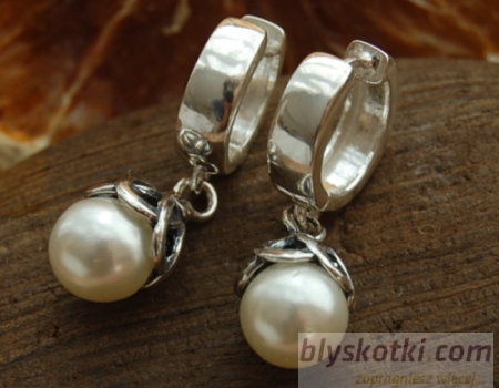 AMIGA - srebrne kolczyki z perłą