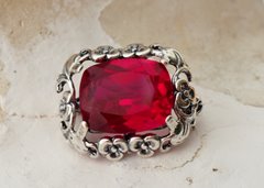 NATURALNY RUBIN 12,50ct srebrna broszka