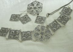 JOLAN - srebrny ażurowy komplet biżuterii