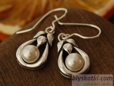 CLARA - srebrne kolczyki z perłą 
