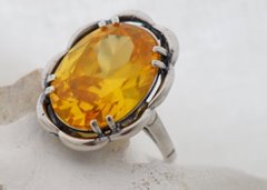SŁOŃCE - srebrny pierścionek z cytrynem złocistym