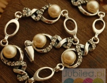 ALVARO - srebrna bransoletka perły i kryształy