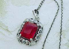 NATURALNY RUBIN 10,25ct srebrny wisior
