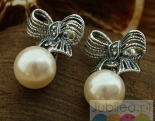 KOKARDA - srebrne kolczyki z perłami