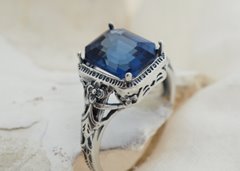 NICEA naturalny tanzanit 10,3ct srebrny pierścione