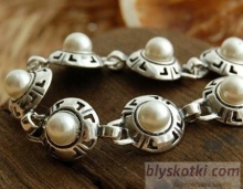 DORIA - srebrna bransoletka bransoletka z perłą 