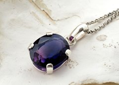 NATURALNY TANZANIT - srebrny wisior 18ct