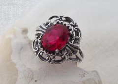 Birmański naturalny rubin- srebrny pierścień 5,1ct