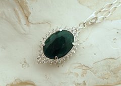 ZAMBIA naturalny szmaragd 14,4ct - srebrny wisior