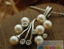 LEGACY - srebrny wisior perły i kryształy