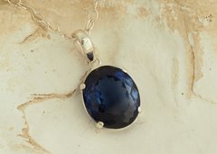 blask Kaszmiru srebrny Wisiorek szafir naturalny