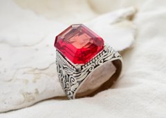GENTLEMAN naturalny granat 13.30ct srebrny sygnet