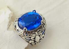 LEON srebrny sygnet naturalny tanzanit 13,2ct