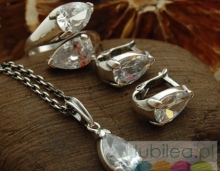 Srebrny komplet z kryształami Swarovskiego BARBARA