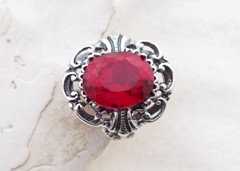 Rubin Cejlonu: 8.95ct Unikatowy Srebrny Pierścione