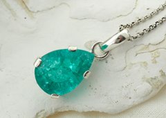 NATURALNY SZMARAGD srebrny wisior gruszka 7.80ct