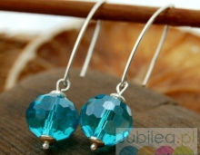 DISCO BLUE - srebrne kolczyki z kryształem