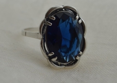 BUSAN - srebrny pierścień z szafirem