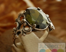 FAUNO - srebrny pierścionek z oliwinem