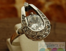 GENEWA - srebrny pierścionek z kryształami