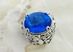 LEON naturalny tanzanit 13ct srebrny sygnet