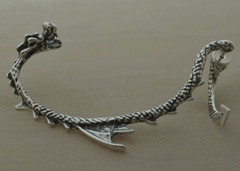NAUSZNICA SMOK - dragon srebrny kolczyk