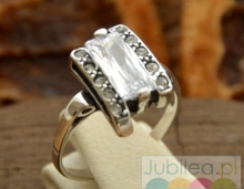 SPRING - srebrny pierścionek z kryształkami