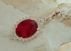 Ogniste Serce Birmy Rubin Srebrny wisior