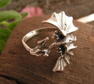 DRAGON - srebrny pierścionek srebrny smok