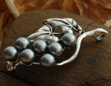 BOTANICA - srebrny wisiorek z perłami 