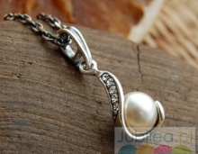 MAESTRO - srebrny wisiorek perła i kryształ