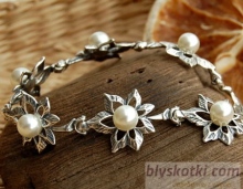 LIVIA - srebrna bransoletka z perłami
