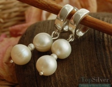 ARONA - srebrne kolczyki z naturalnymi perłami