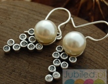 CELEBRA - srebrne kolczyki z perłą i kryształami