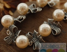 KOKARDA - srebrna bransoleta z perłami