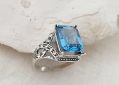 NATURALNY SZAFIR 8,85ct srebrny pierścione