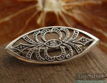 AZTECA - srebrna broszka z kryształem Swarovskiego