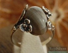 CHIETI - srebrny pierścionek z krzemieniem pasiastym